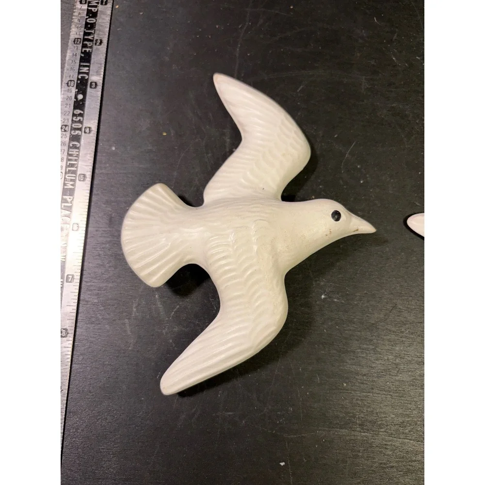 Vintage Holden Ceramic Seagull Wall Art Set of 3 Matte White Flying Birds 5687